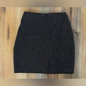 Rhinestone Pencil Mini Skirt - M